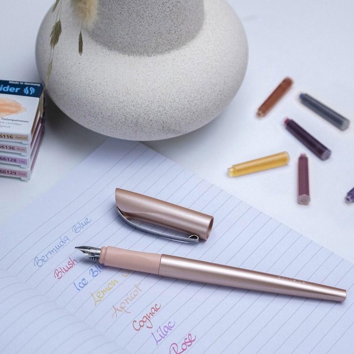 Schneider kalligrafieset – Callissima – kalligrafie vulpen – giftbox – abrikoos – S-143806 — afbeelding 3