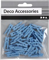 Mini wasknijpers. L: 25 mm. B: 3 mm. blauw. 36 stuk/ 1 doos