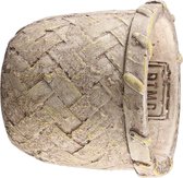 PTMD  norse crème cement pot geweefde look rond xs