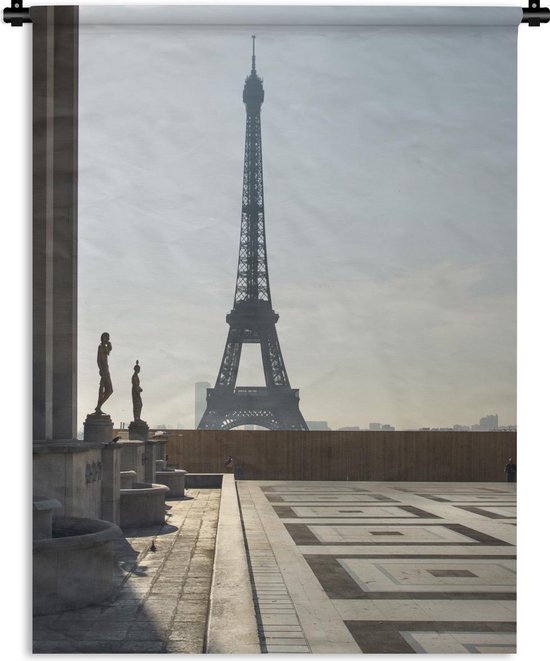 Wandkleed Eiffeltoren - Het Trocadero plein met de Eiffeltoren op de achtergrond Wandkleed katoen 150x200 cm - Wandtapijt met foto
