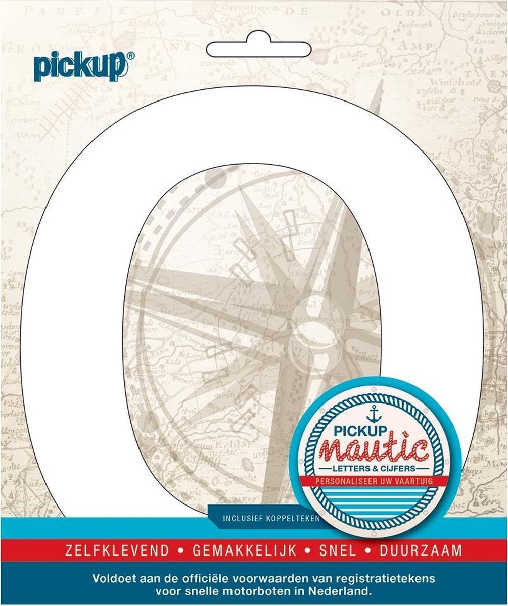 Pickup Nautic plakletter 150mm wit O