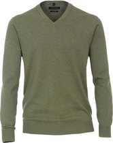 CASA MODA heren trui katoen - V-hals - army groen -  Maat: M