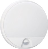 LED Tuinverlichting met Bewegingssensor - Hoktan - Wandlamp Buiten - 15W - Natuurlijk Wit 4200K - Mat Wit - Rond - BES LED