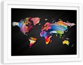 Foto in frame , Regenboog Wereld , 120x80cm , multikleur , wanddecoratie
