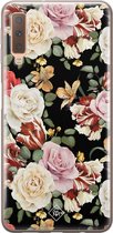 Samsung A7 2018 hoesje siliconen - Bloemen flowerpower | Samsung Galaxy A7 2018 case | multi | TPU backcover transparant