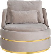 Fauteuil rond velvet velours gouden rand (r-000SP38050)