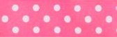 SR1204-08 Satin white Polka Dots 10mm 20mtr pink