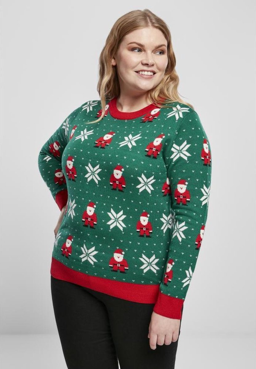 Urban Classics Kersttrui -M- Santa Christmas Groen