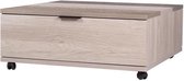 CAIRO Salontafel 1 lade - Hout en zwart - L 80 x D 80 x H 35 cm