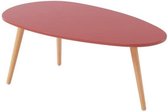 STONE Ovale salontafel - Amarant rood decor - Scandinavische stijl - L 88 x D 48 x H 34 cm