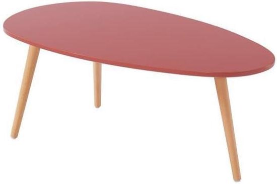 enthousiast Proportioneel aanplakbiljet STONE Ovale salontafel - Amarant rood decor - Scandinavische stijl - L 88 x  D 48 x H 34 cm | bol.com