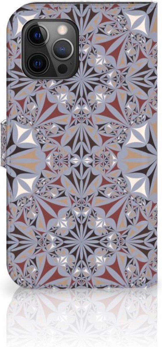 Boekhoesje voor Apple iPhone 12 Pro Max Bookcase Flower Tiles