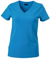 James and Nicholson Dames/dames V-hals Tee (Turquoise)