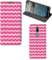 GSM Hoesje ontwerpen Nokia 2.4 Fotohoesje Waves Pink