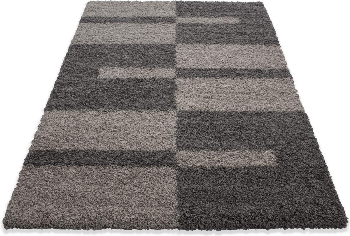 Extra hoogpolig en modern vloerkleed Gala - taupe - 280x370 cm