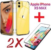 EmpX.nl Apple iPhone XS MAX hoesje shock proof case Transparant - Apple iPhone XS MAX hoesje hoesje armor case anti shock - hoesje iPhone XS MAX shock proof case Transparant - 2x iPhone XS MA