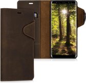 kalibri telefoonhoesje voor Samsung Galaxy Note 8 DUOS - Hoesje met pasjeshouder en standaard - bruin - Wallet case