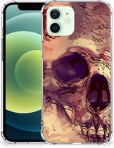 Anti Shock hybrid Case iPhone 12 Mini Telefoonhoesje  met doorzichtige rand Skullhead
