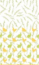 2x stuks Pasen tafelkleden/tafellakens konijnen en hanen geel / groen 138 x 220 cm - papier