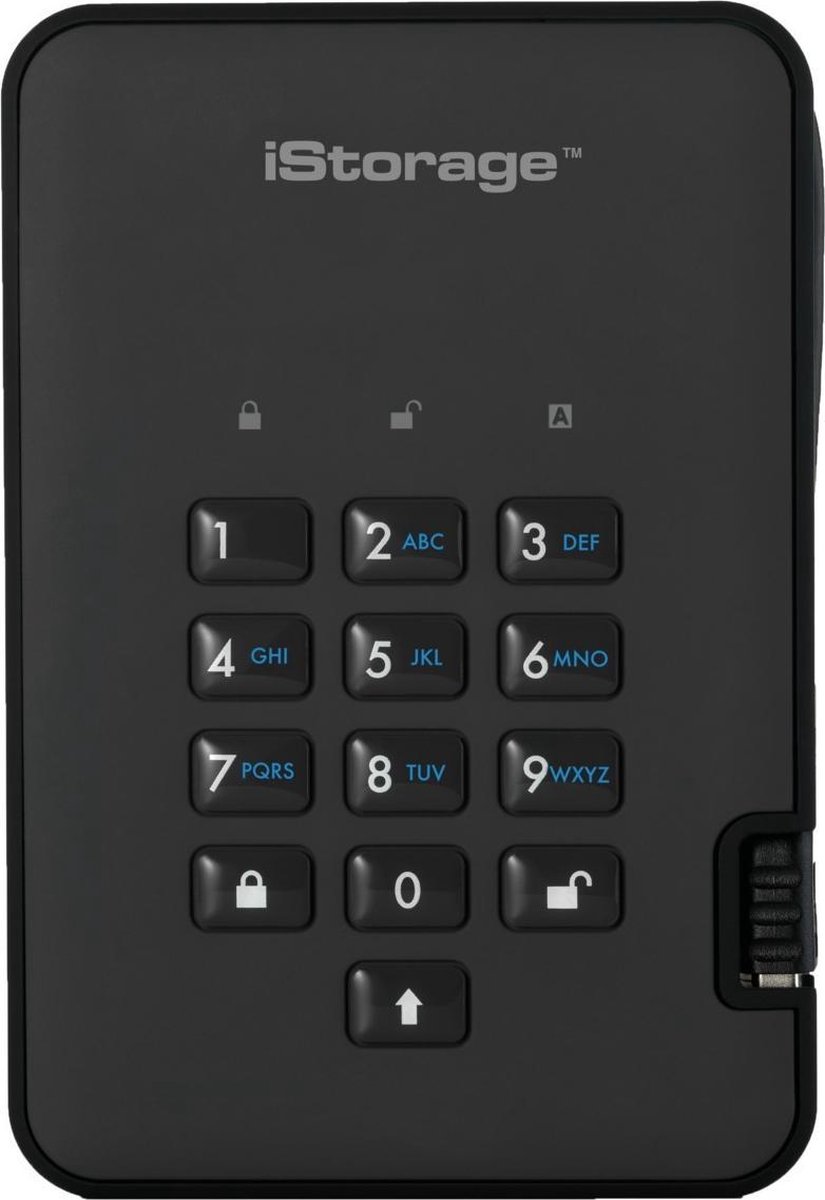 iStorage diskAshur2 SSD - externe harde schijf - 1 TB - SSD - Cijfercode - Zwart