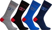 Cristiano Ronaldo 7 Socks 4-Pack - Gift Box Black, Grey, Light & Dark Blue - Maat 40/46