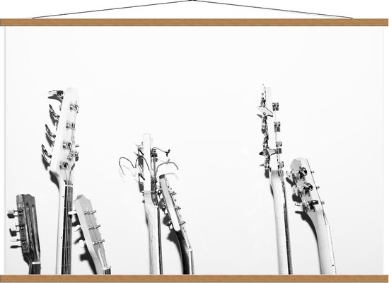Schoolplaat – Bovenkant van Gitaren - 120x80cm Foto op Textielposter (Wanddecoratie op Schoolplaat)