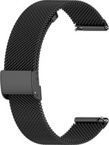 Luxe Milanese Loop Armband Voor Garmin Venu Horloge Bandje - Metalen Milanees Watchband Polsband - Stainless Steel Mesh Watch Band - Horlogeband - Veilige Vergrendelbare Sluiting - Zwart