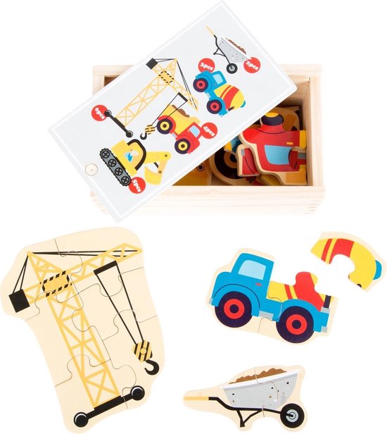 Puzzelbox "bouwwereld" - 5 puzzels - kinderpuzzels vanaf 2 jaar | bol.com