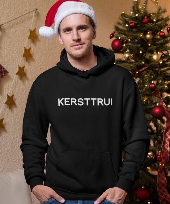 Zwarte Kerst Hoodie Kersttrui - Maat XS - Kerstkleding voor dames & heren