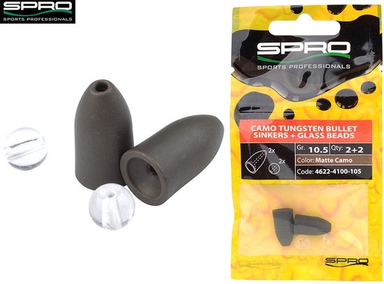 Spro Tungsten Bullet Sinker - 7 gram - matte green van Spro — afbeelding 3