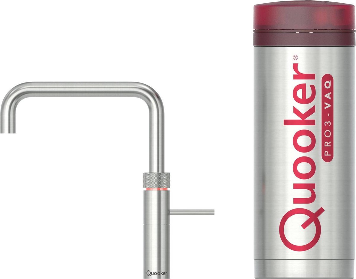 Quooker Fusion Square Kokendwaterkraan - PRO3 VAQ boiler - RVS - 3in1