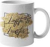 Mug glitter gold Dearest Leader Birthday Mug cadeau