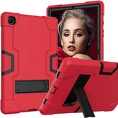 Hoes Geschikt voor Samsung Galaxy Tab A7 Hoes Shockproof case - 10.4 inch - (2020/2022) - Kickstand Hybride Armor - Rood
