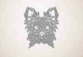 Line Art - Hond - Yorkshire Terrier - M - 70x60cm - EssenhoutWit - geometrische wanddecoratie