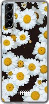 6F hoesje - geschikt voor Samsung Galaxy S21 -  Transparant TPU Case - Daisies #ffffff