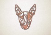 Line Art - Hond - Bull Terrier - S - 53x45cm - Multiplex - geometrische wanddecoratie