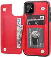 ShieldCase Wallet case geschikt voor Apple iPhone 12 Mini - 5.4 inch - rood