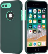 ShieldCase dubbellaags siliconen hoesje geschikt voor Apple iPhone 8 Plus / 7 Plus - groen-aqua