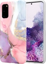Shieldcase Telefoonhoesje geschikt voor Samsung galaxy s20 hoesje marmer - lila/roze