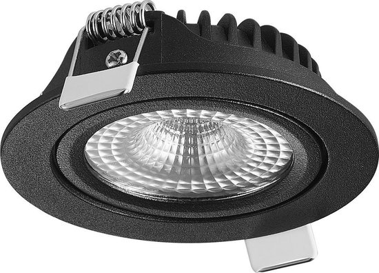 LED Inbouwspot Kantelbaar - Zwart - 2700 Kelvin - 230 Volt - IP44 -  Badkamer - 5 Watt... | bol.com