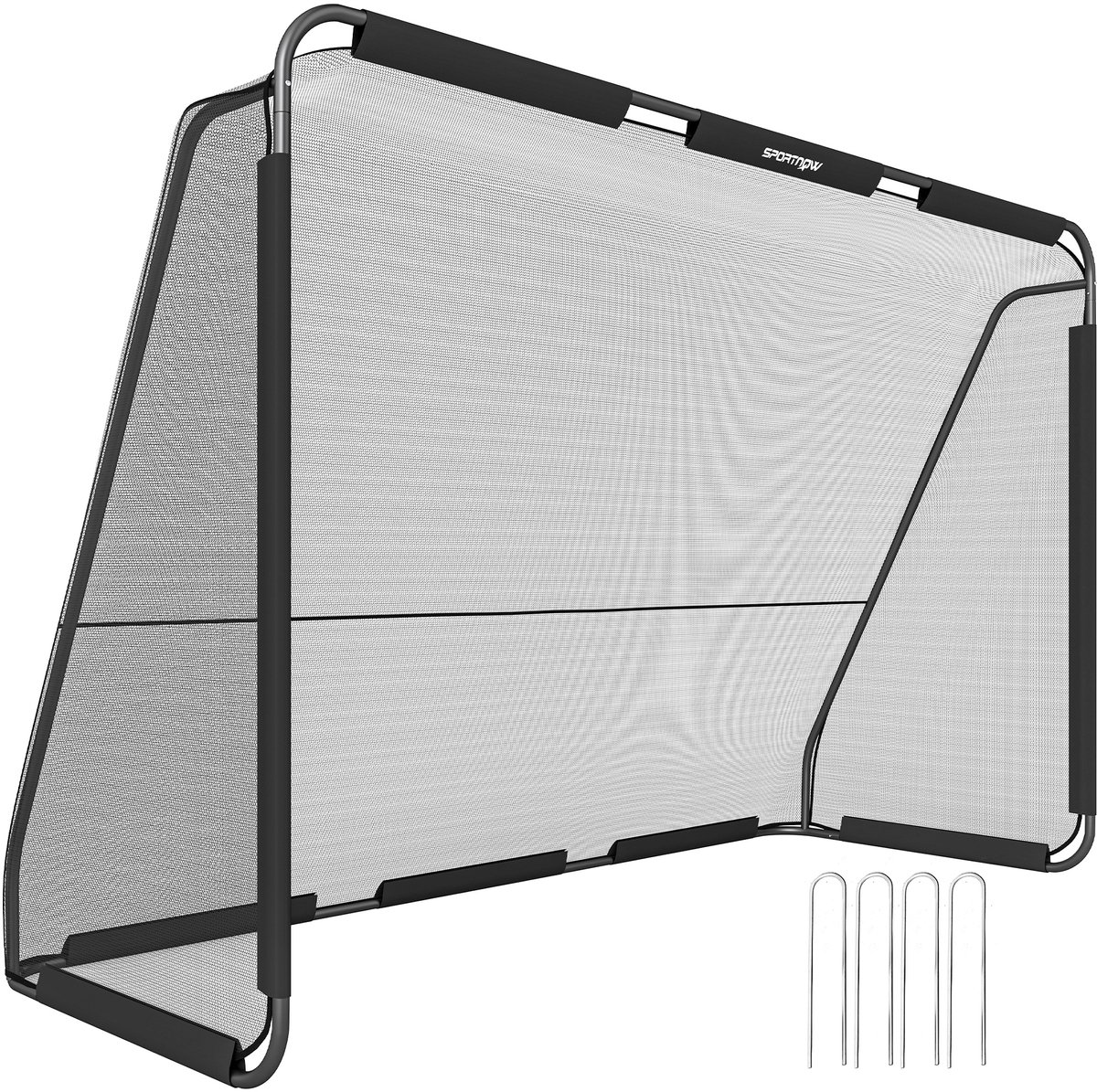 SPORTNOW Football Goal-Metall, Polyester-300L x 120B x 200H cm-Schwarz