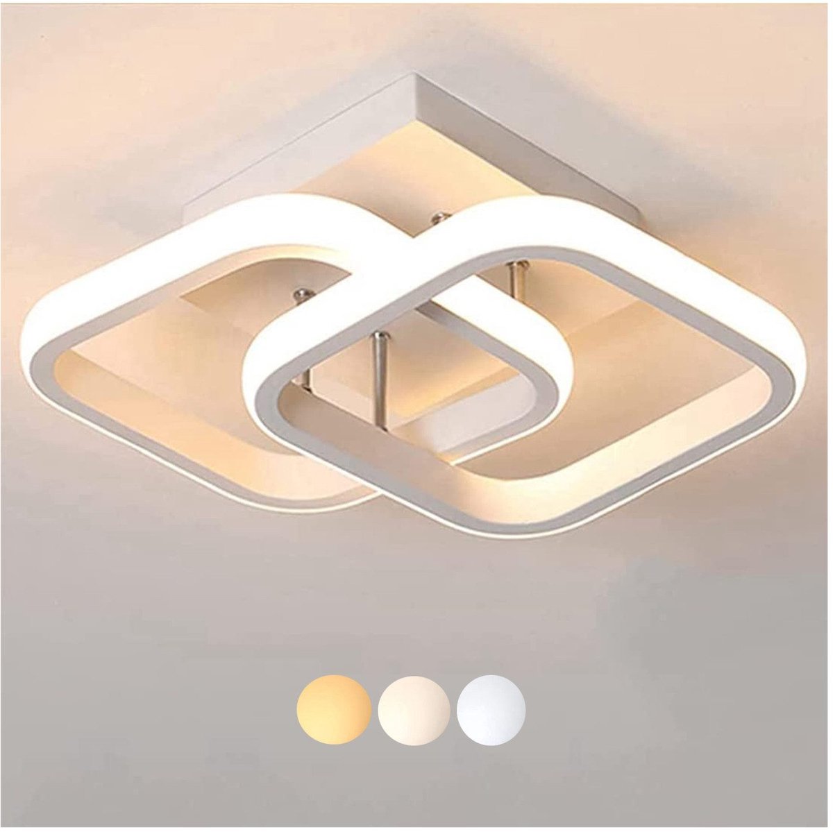 Namajunas - Plafondlamp - plafonniere - Plafondlamp met drie kleuren - LED-plafondlamp - Dimbaar - Ø24 cm - voor Woonkamer en Slaapkamer