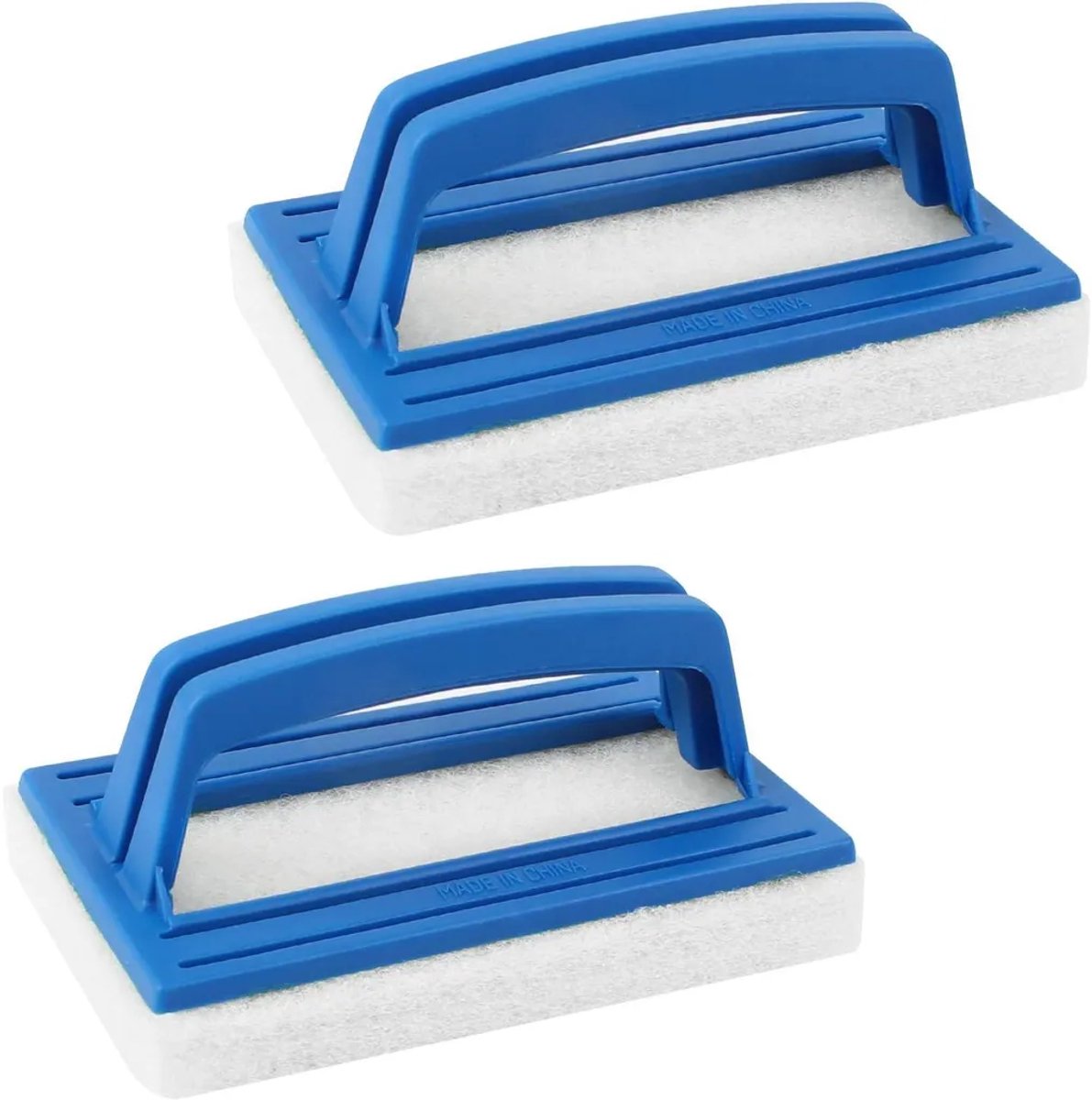 Een set van 2 wandborstels Geschikt voor zwembaden en jacuzzi's, gemaakt van zachte spons, Geschikt voor handvatten (wit).