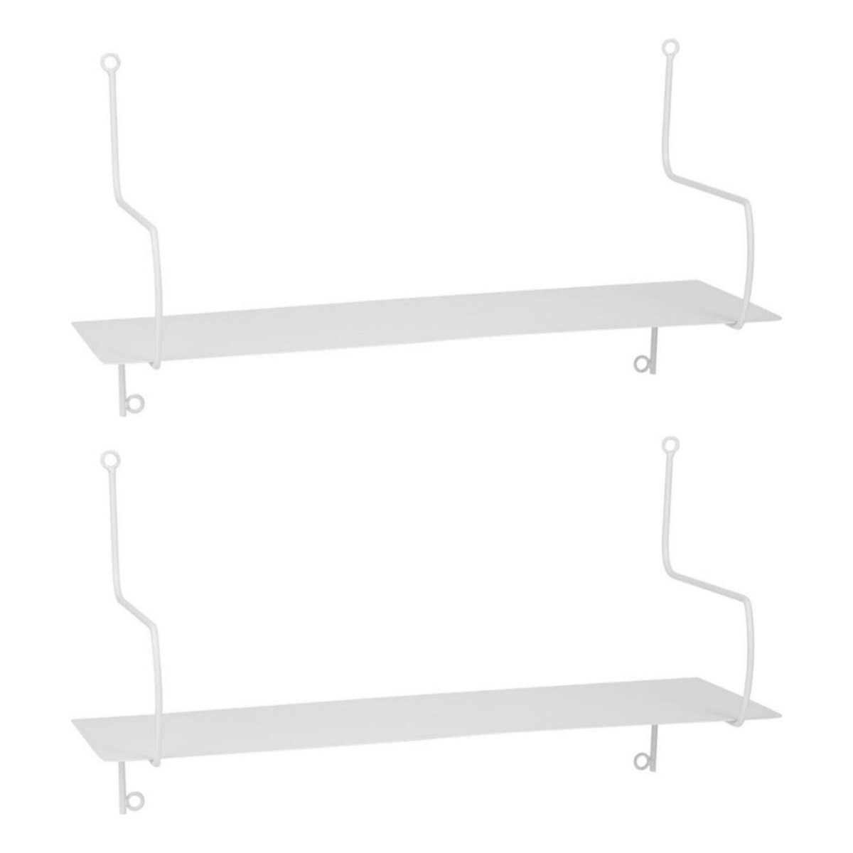 Ostaria Wandplank Laurie - 2x - wit - metaal - 50 cm - muurplank - hangplank
