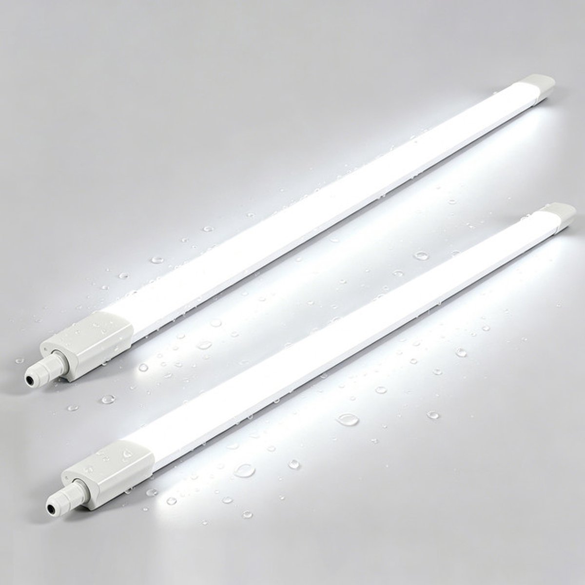 Riserva LED Plafondlamp modern minimalistisch langwerpig wit, 36W koud wit 6500K Ra≥80 IP65 PC, 117,5cm, set van 2 stuks, voor woonkamer slaapkamer keuken eetkamer studeerkamer