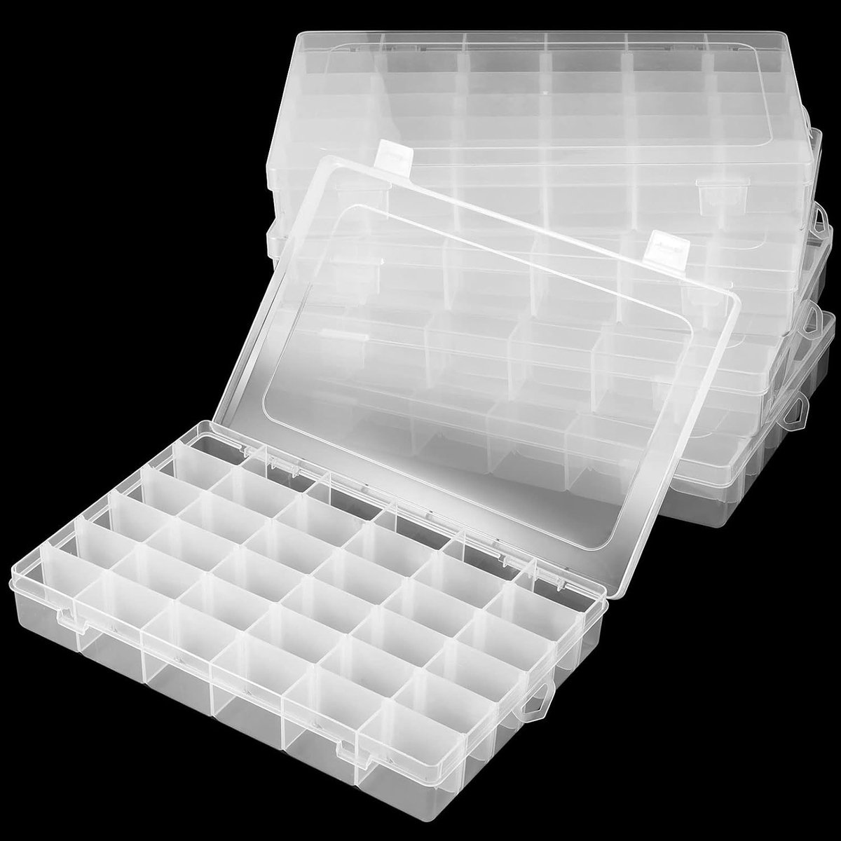 ZEONHEI 4 stuks 36 roosters sieradenorganizer kralen opbergdoos, plastic oorbel bedels opbergcontainers met - ShopVlot