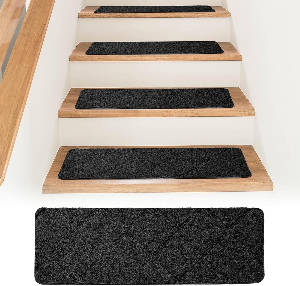 15 Stuk Antislip Trapmatten 76 x 20 cm Herbruikbare Zelfklevende Trapbescherming voor Veiligheid en Comfort