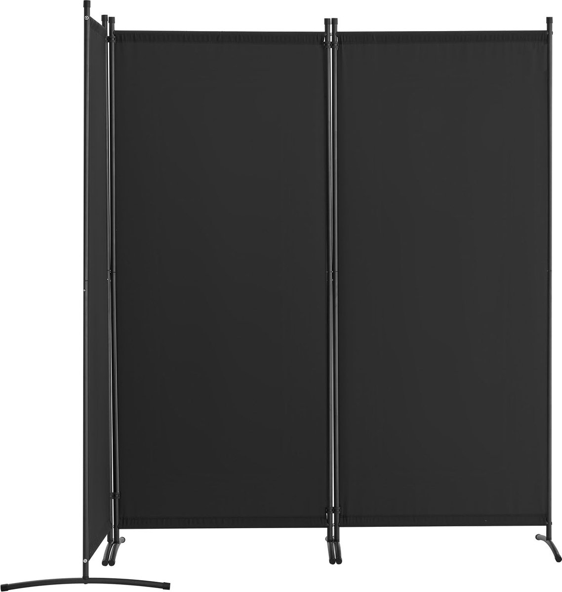 Famanu Ruimteverdeler 3-delig kamerscherm, opvouwbare scheidingswand voor kantoor, slaapkamer en eetkamer, vrijstaand (228 x 52 x 184 cm Zwart