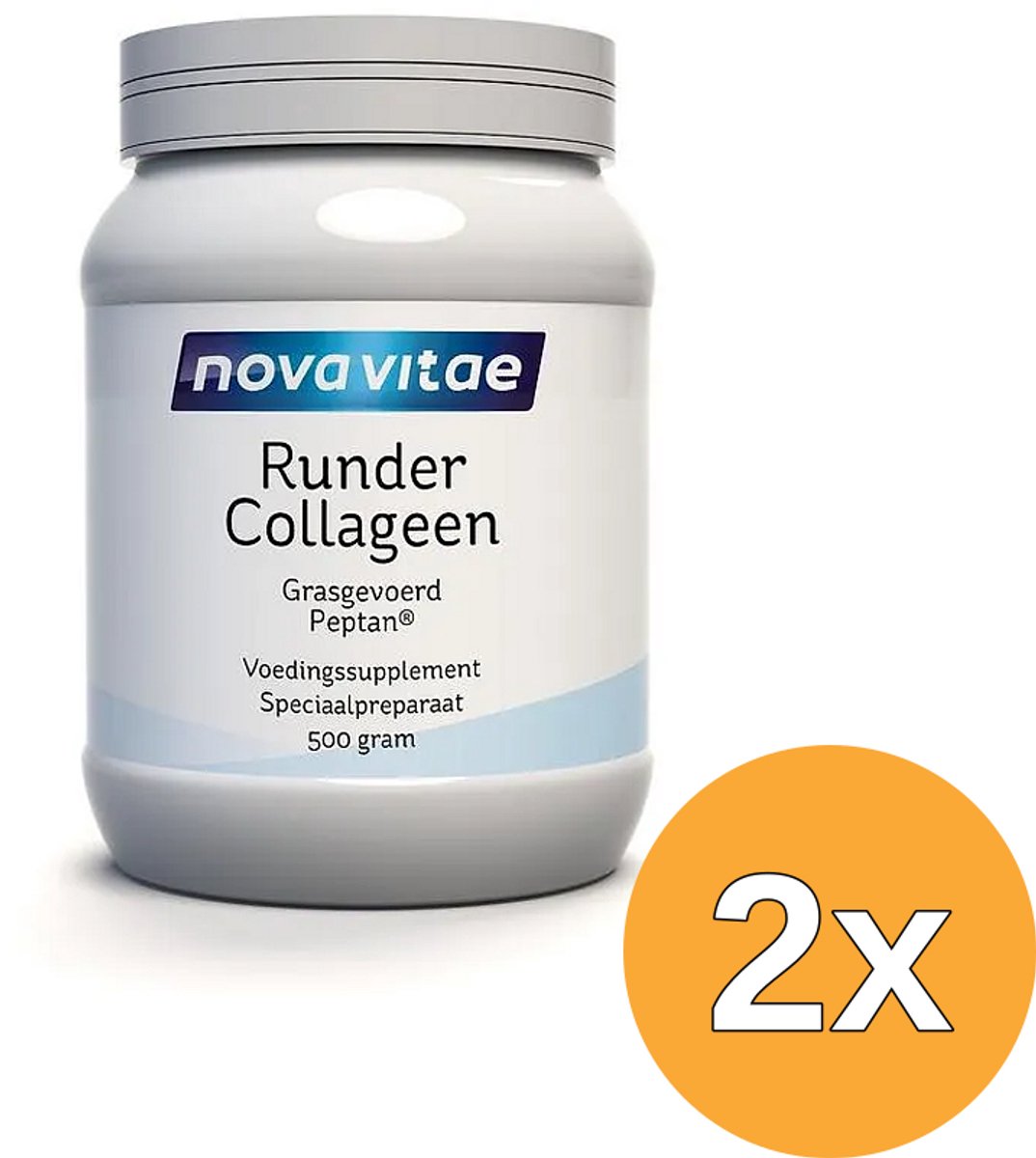 2x Nova Vitae Runder Collageengras Gevoerd Peptan (500 gr)