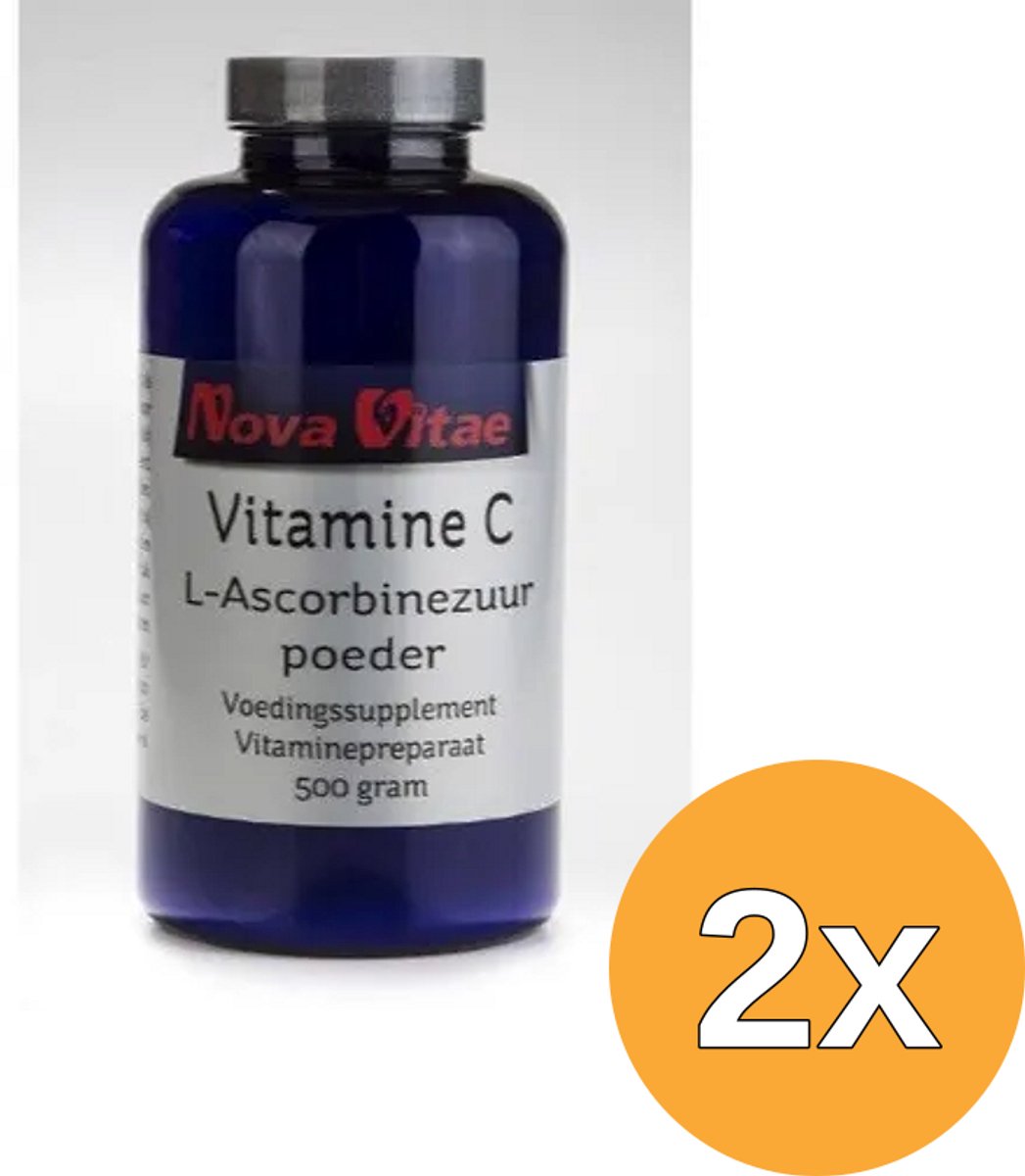 2x Nova Vitae Vitamine C ascorbinezuur poeder (500 gr)